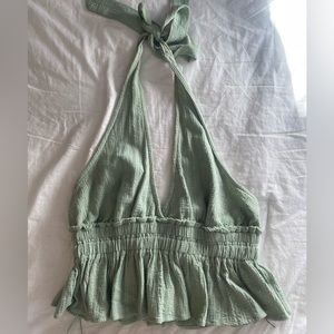 Sage halter top